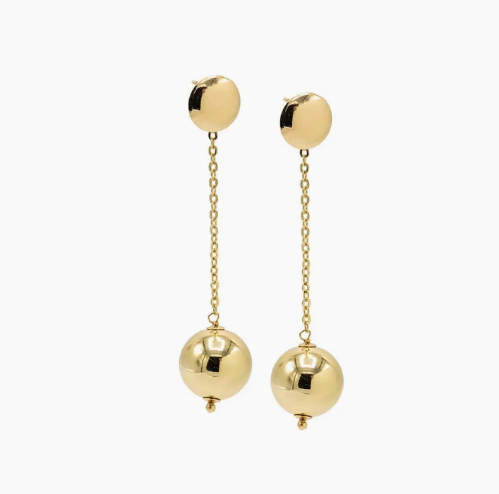 Gold Plated Ball Drop Earrings