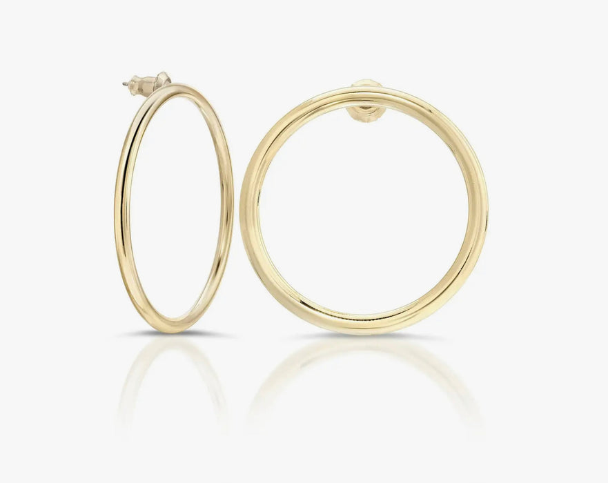 Gold Plated Front Facing Hoop Earrings