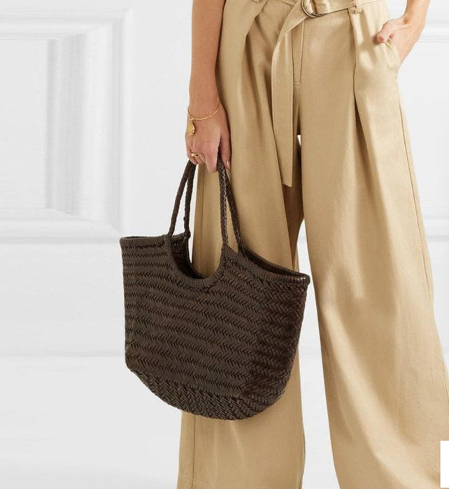 Woven Leather Tote Bag