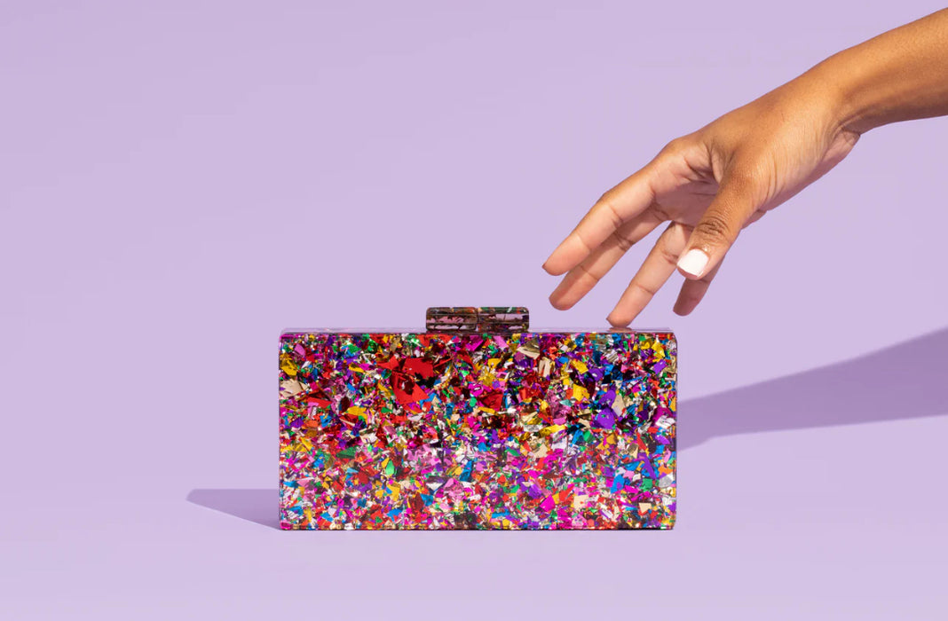 Confetti acrylic clutch bag sale