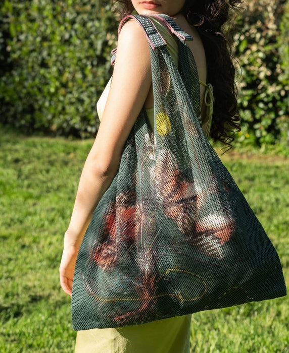 Botanical Print Mesh Tote