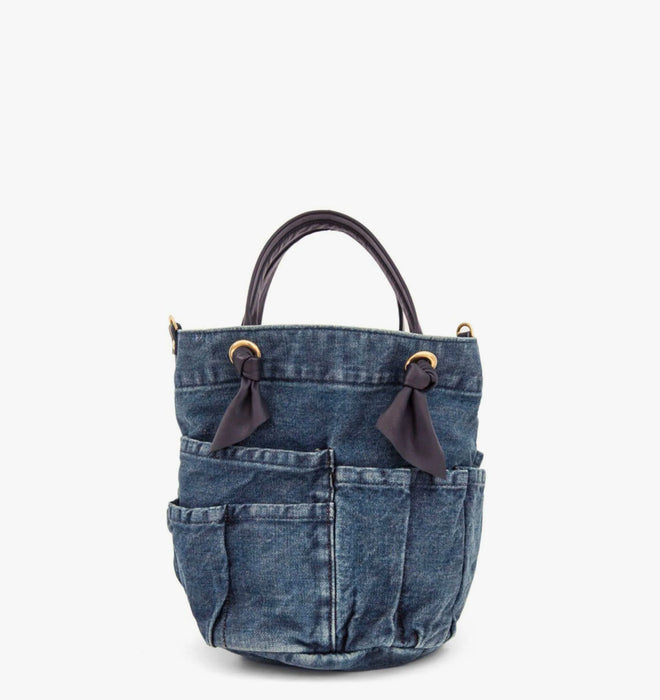 Clare V Marine Washed Denim Handbag