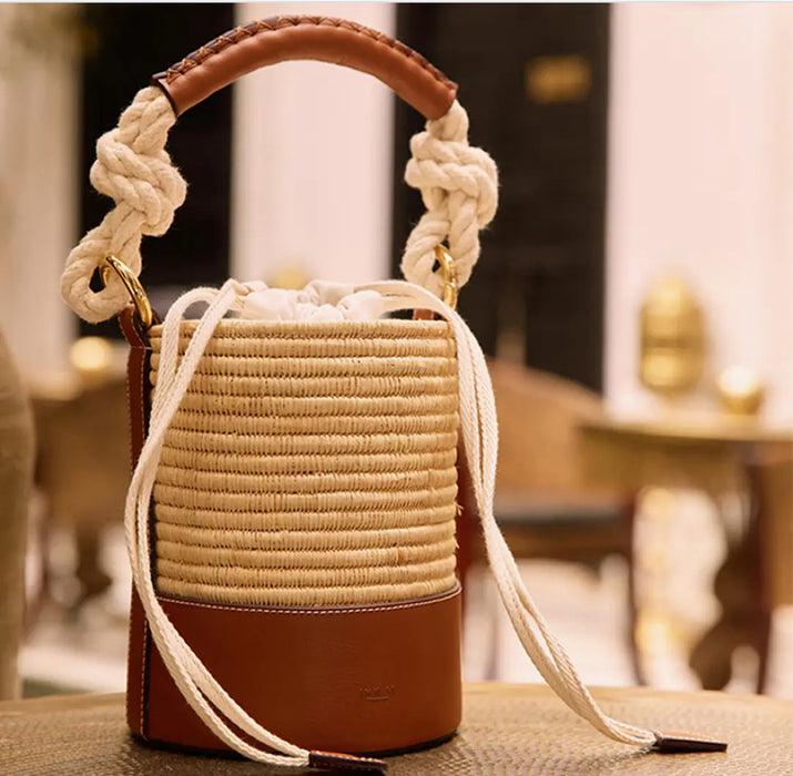 Raffia Bucket Handbag