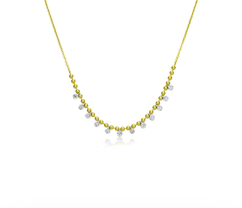 MeiraT Spot Chain Bezel Necklace