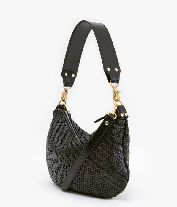 Clare V Moyen Messenger Black Zig Zag