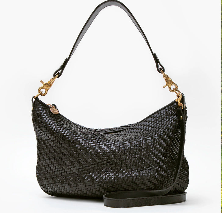 Clare V Moyen Messenger Black Zig Zag