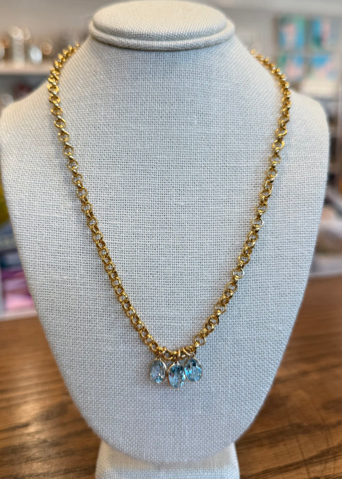 Blue Topaz Drop Necklace