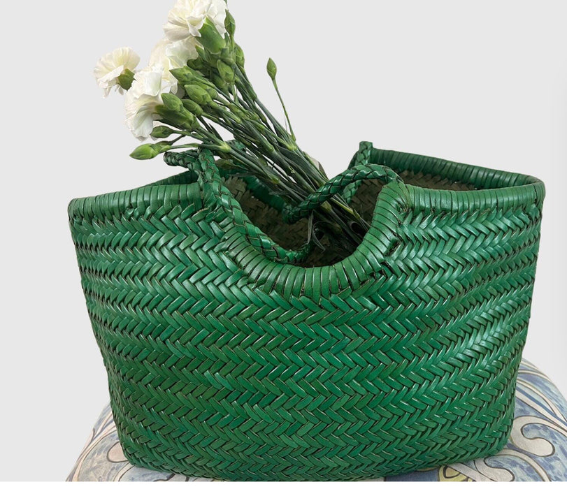 Woven Leather Tote Bag