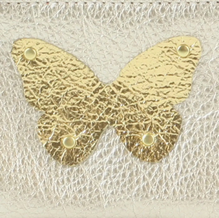 Leather Butterfly Zip Pouch