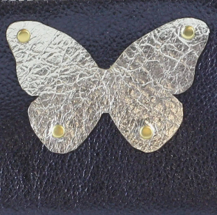 Leather Butterfly Zip Pouch