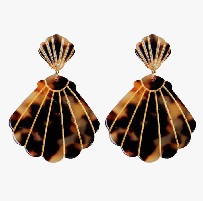 Lucite Shell Drop Earrings
