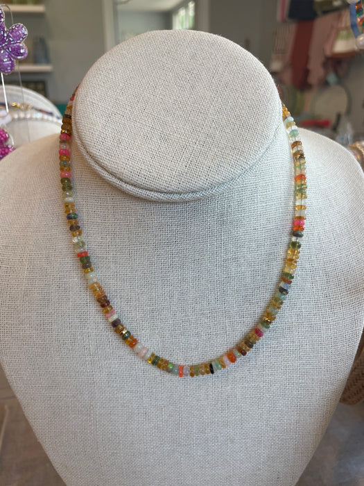 Ethiopian Opal Rondelle Necklace