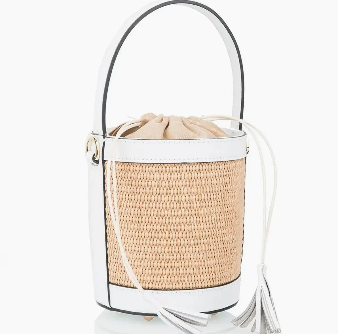 ブルレア Leather trimmed rattan bucketbag Amazon.com: Rattan Bag for Women Straw Tote Bucket Purse PU