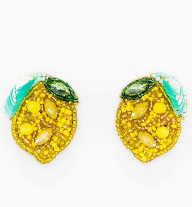 Lemon Beaded Earrings