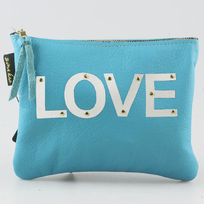 LOVE Leather Applique Pouch