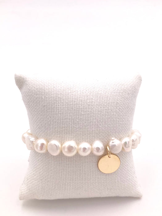 Freshwater Pearl Bracelet with Disc