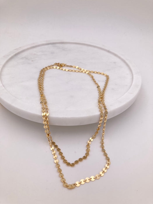 Gold Fill Tiny Disc Necklace