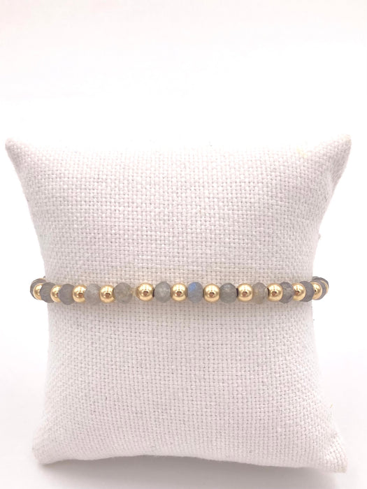 Gemstone and Gold Fill Beaded Bracelet