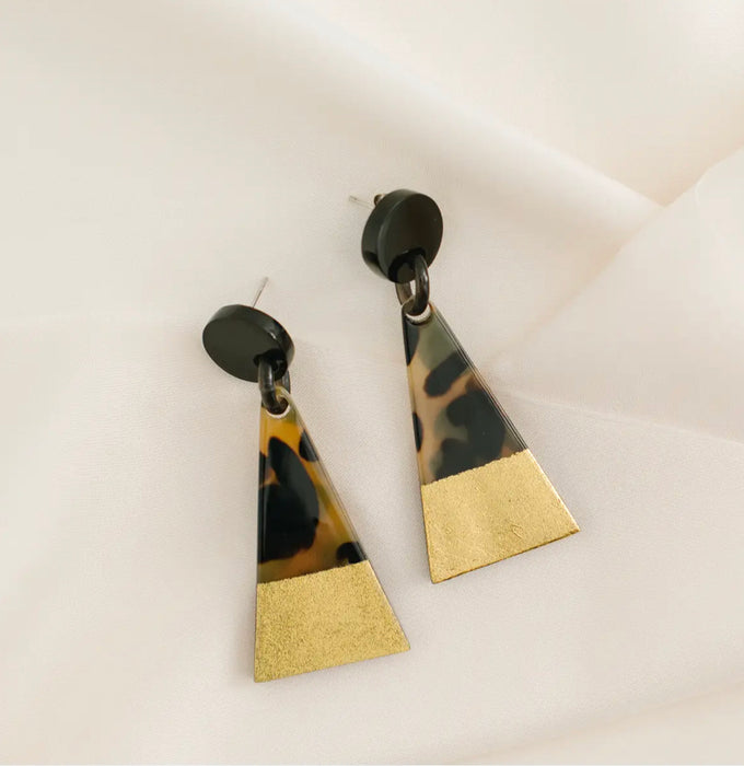 Gold Dipped Tortoise Earrings