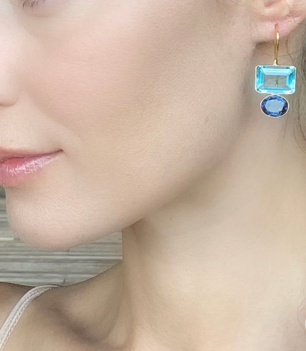 Valencia Quartz Gemstone Earrings - Gold