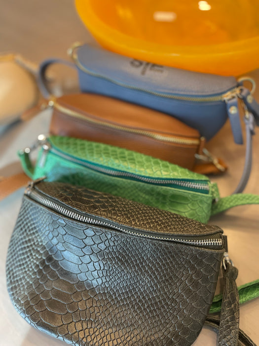 Python Leather Fanny Handbag