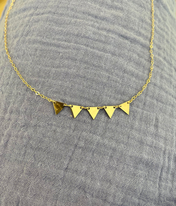 Gold Fill Triangle Drop Necklace