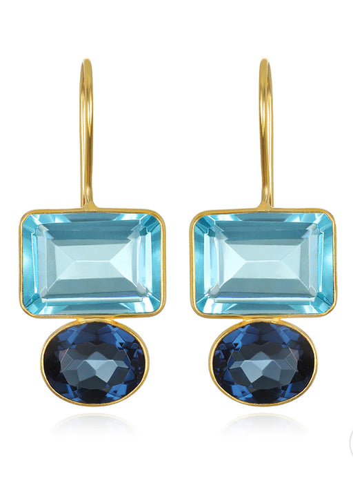 Valencia Quartz Gemstone Earrings - Gold