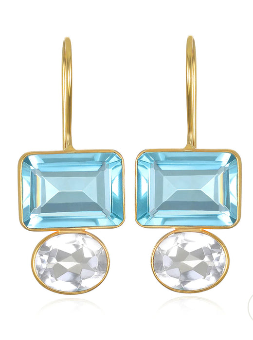 Valencia Quartz Gemstone Earrings - Gold